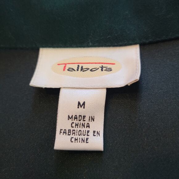 Talbots Size M Two Piece Skirt Set Velour Emerald Green Button Up Top Mature - Picture 13 of 14